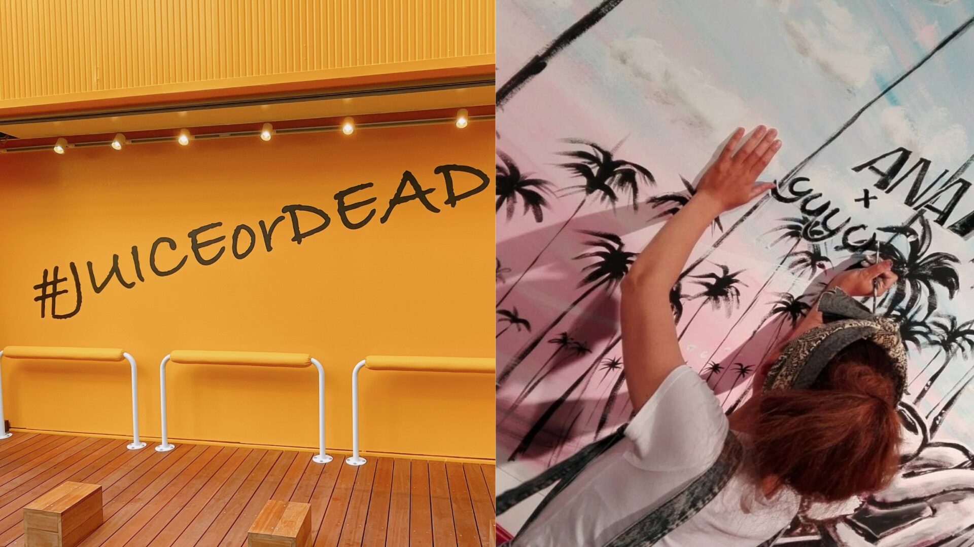 吉祥寺のアサイーボウル店「ラニカイジュース」でウォールアートの