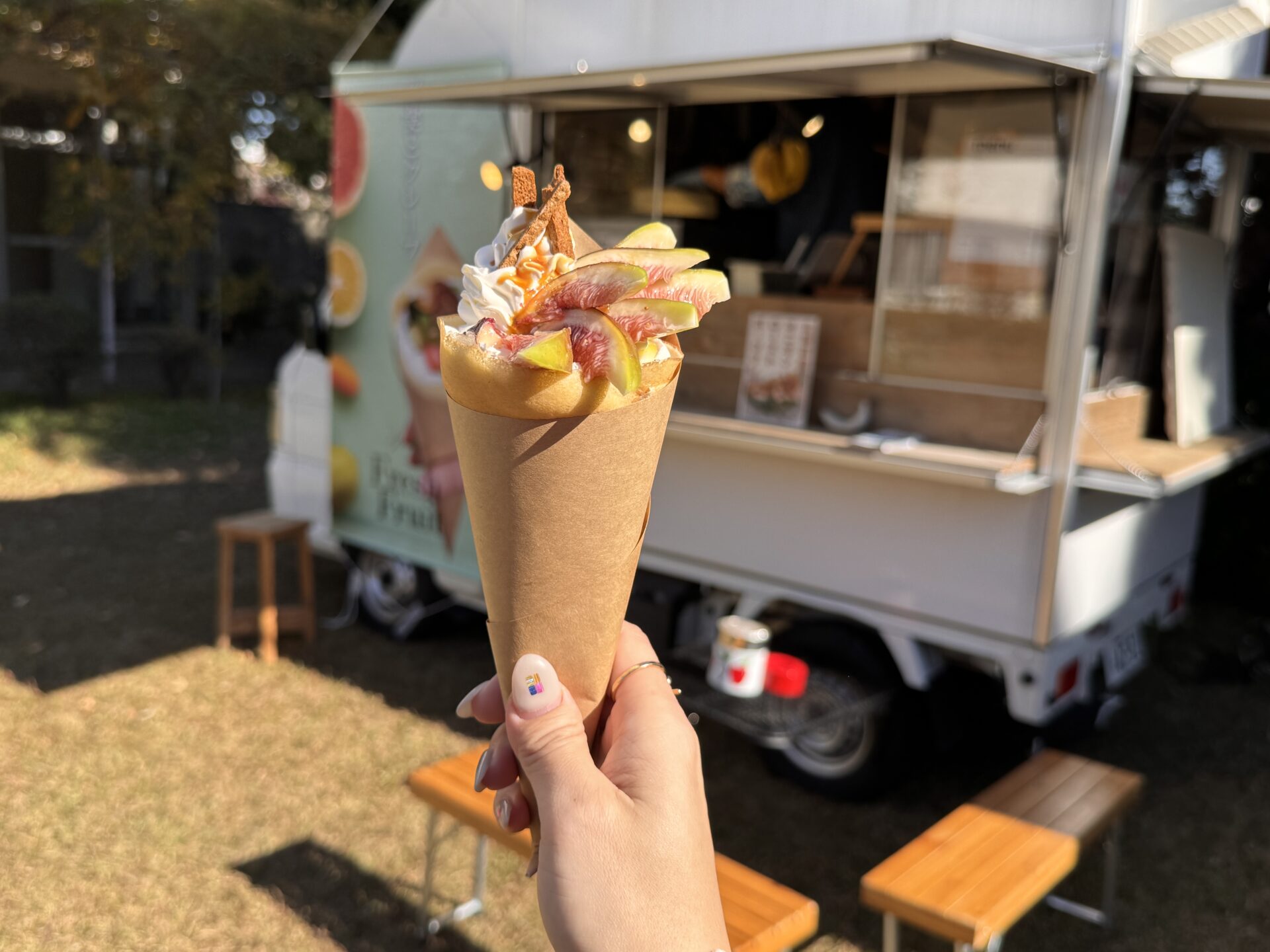 無花果とキャラメルホイップクレープ